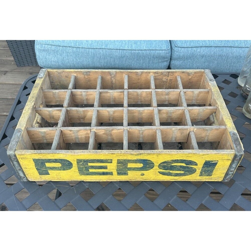 Vintage Pepsi Crate with 24 slots. Very sturdy.